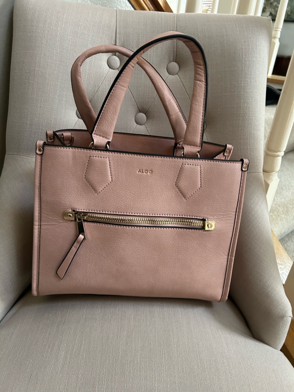 Aldo Dusty Pink  bag with Front Zip
